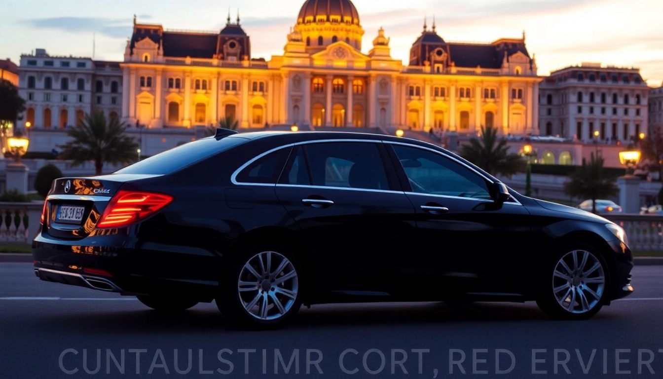 Experience a cheap chauffeur service Budapest with elegant black cars against a stunning backdrop.